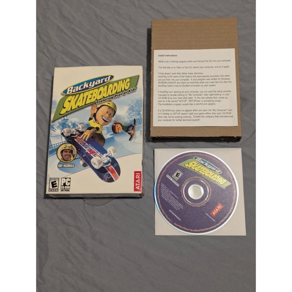 Backyard Skateboarding Video Game PC Atari w/ Andy Macdonald 2004 Tested/Working